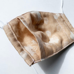 【再々販】高機能マスク　日本製オーガニコットン　ダブルガーゼ　マスク　ベージュ　羊　専用フィルターポケット付き 3枚目の画像