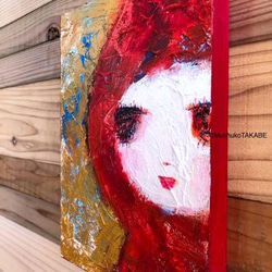 [red hood gold] #原画 #抽象 #アート #赤ずきん #癒し #芸術の秋 #もの想い #キラキラ 5枚目の画像
