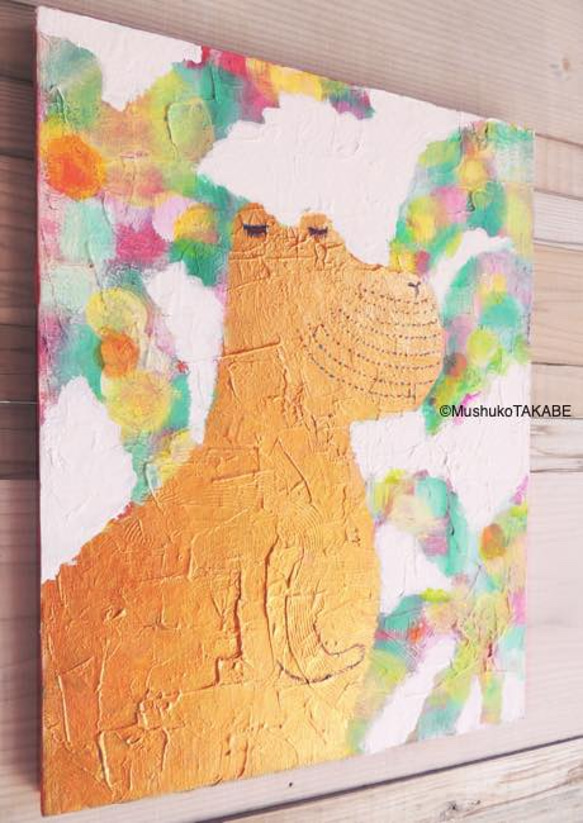 [笑臉恐龍]#原圖#abstract #art #dinosaur #gold #gentle #glitter #healin 第3張的照片