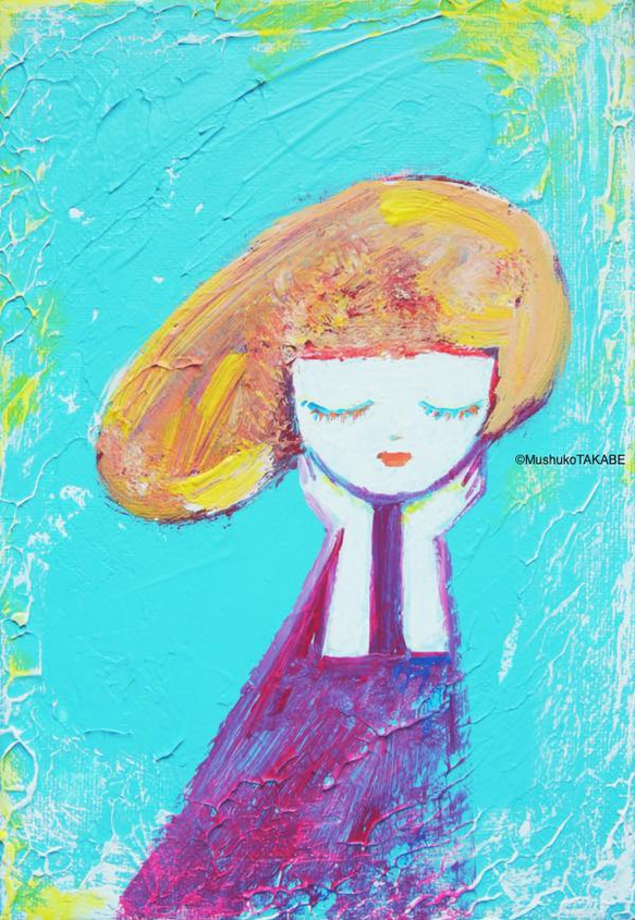 [yellow wind] #原画 #風 #女性 #癒し 2枚目の画像