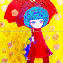 [happy, rainny day] #原画 #アート #絵画 #イラスト #肖像画 #幸せの雨の日 3枚目の画像