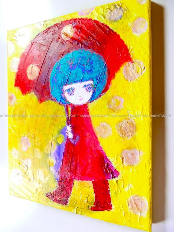 [happy, rainny day] #原画 #アート #絵画 #イラスト #肖像画 #幸せの雨の日 5枚目の画像