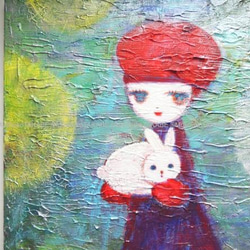 【雪兔】#原圖#藝術#Portrait #暖暖#Shirosagi #紅色貝雷帽 第4張的照片