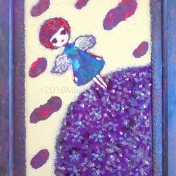 SOLD Angel in purple :reconstruction #天使 #原画 #一点物 #アート 1枚目の画像