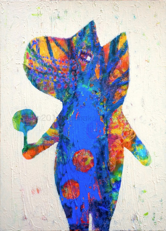 賣了一個有花的精靈#original picture #one-of-a-kind #modern art #animal #b 第2張的照片