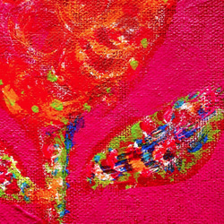 flower buds on pink #原画 #一点もの #犬 #女の子 #花 3枚目の画像