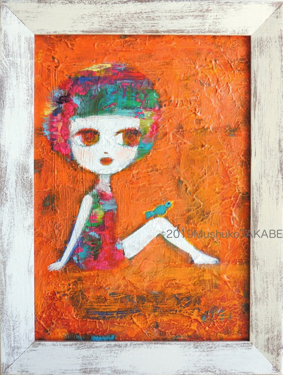 &lt;藍鳥的誘惑&gt;＃art＃original picture #bird＃hope＃girl＃healing＃frame 第1張的照片