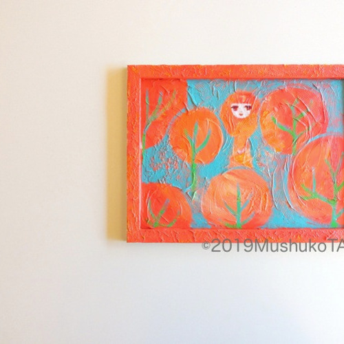 森は生きている〉原画 #一点物 #自然 #女の子 #夢 #地球 #木 #アート