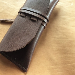 『 霞 - kasumi - 』 pen case chocolate 4枚目の画像