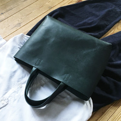 【受注製作品】『liscio』革袋  green M2 5枚目の画像