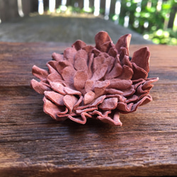 革花のヘアゴム Lサイズ  サーモンピンク 2枚目の画像