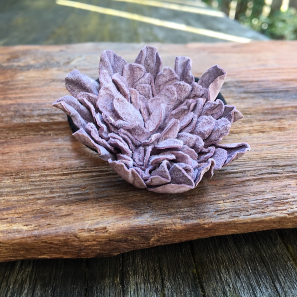 革花のヘアゴム Lサイズ  薄紫 2枚目の画像