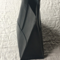 【受注製作品】『tosca』革袋 black S 外縫い 7枚目の画像