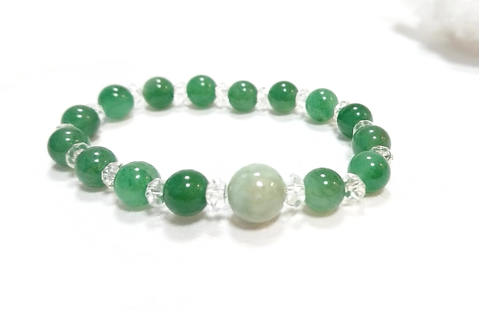 【再販】純粋さと平穏『奇跡の石』『魔法の石』 本翡翠(ジェダイト)☆アベンチュリン☆天然石ブレスレット