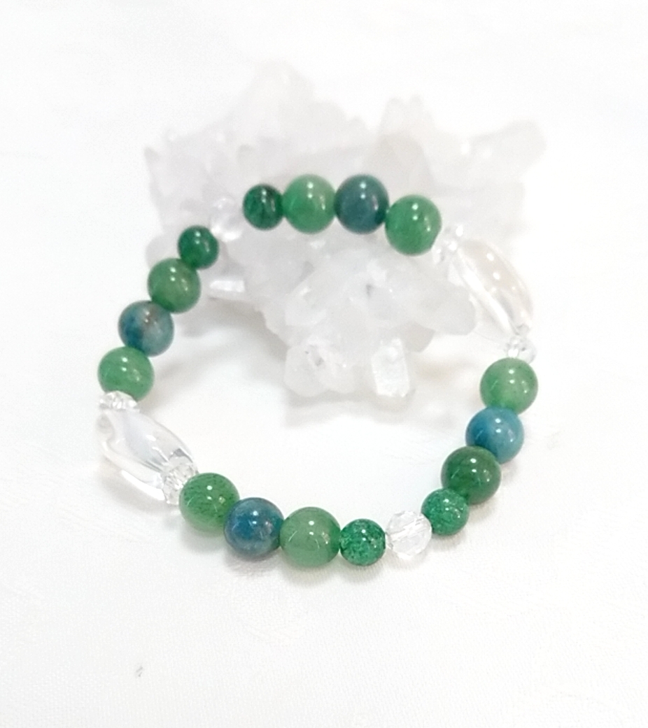 【再販】病気治療中お守り☆アベンチュリ☆アパタイト☆ヒーリングストーン☆天然石ブレスレット