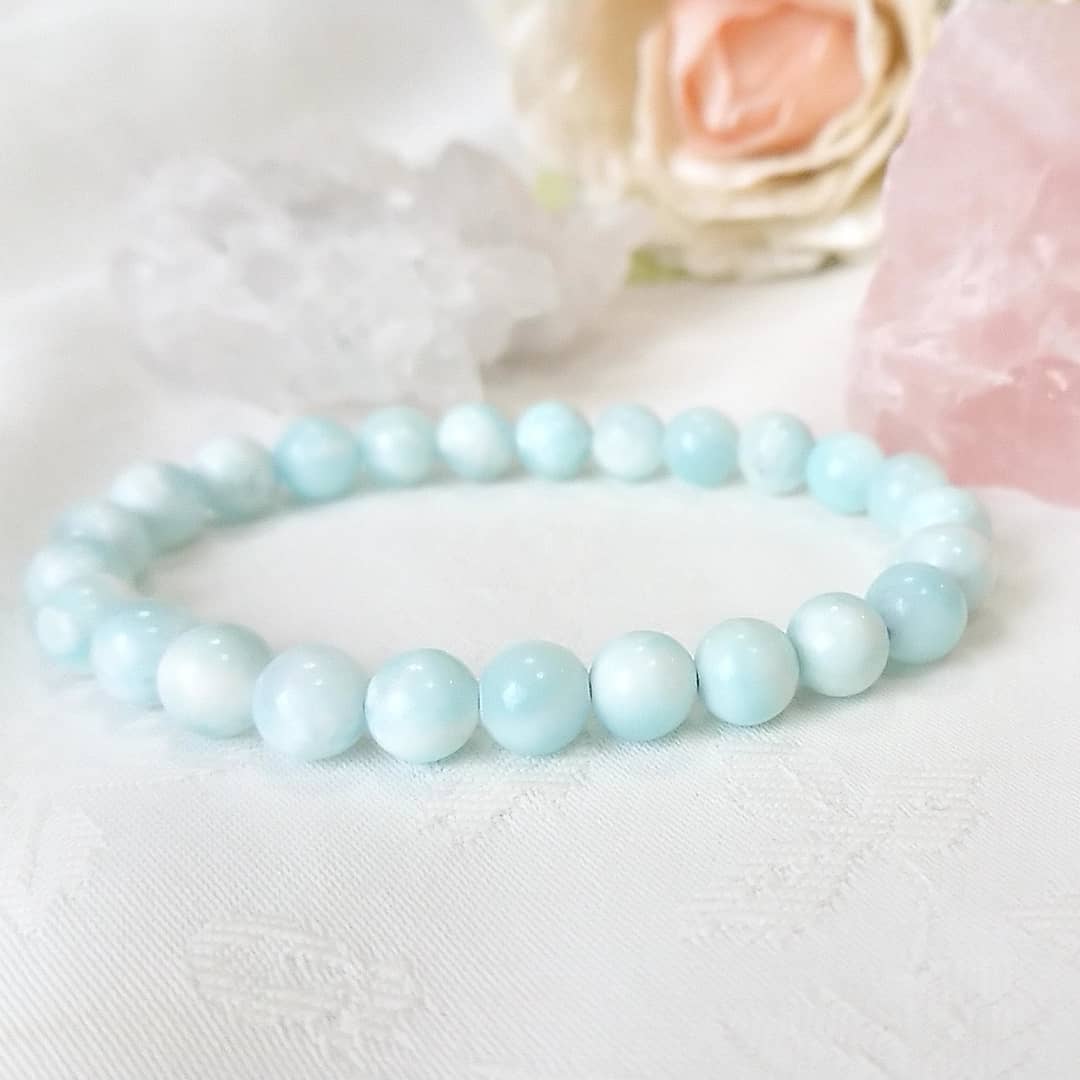 【再販】ヒーリング効果の高いブルーカルサイト ☆コミュニケーションアップ☆インピレーション☆天然石ブレスレット