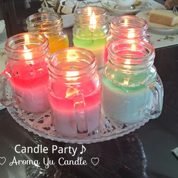 爽やか♪【ローズマリー】水色♡メイソンジャーキャンドルsoycandle♡アロマユウキャンドル♡ 9枚目の画像