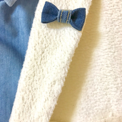 ［Lapel pin］Mini ribbon - Indigo 2枚目の画像