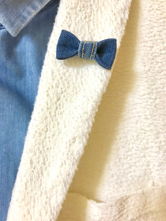 ［Lapel pin］Mini ribbon - Indigo 2枚目の画像