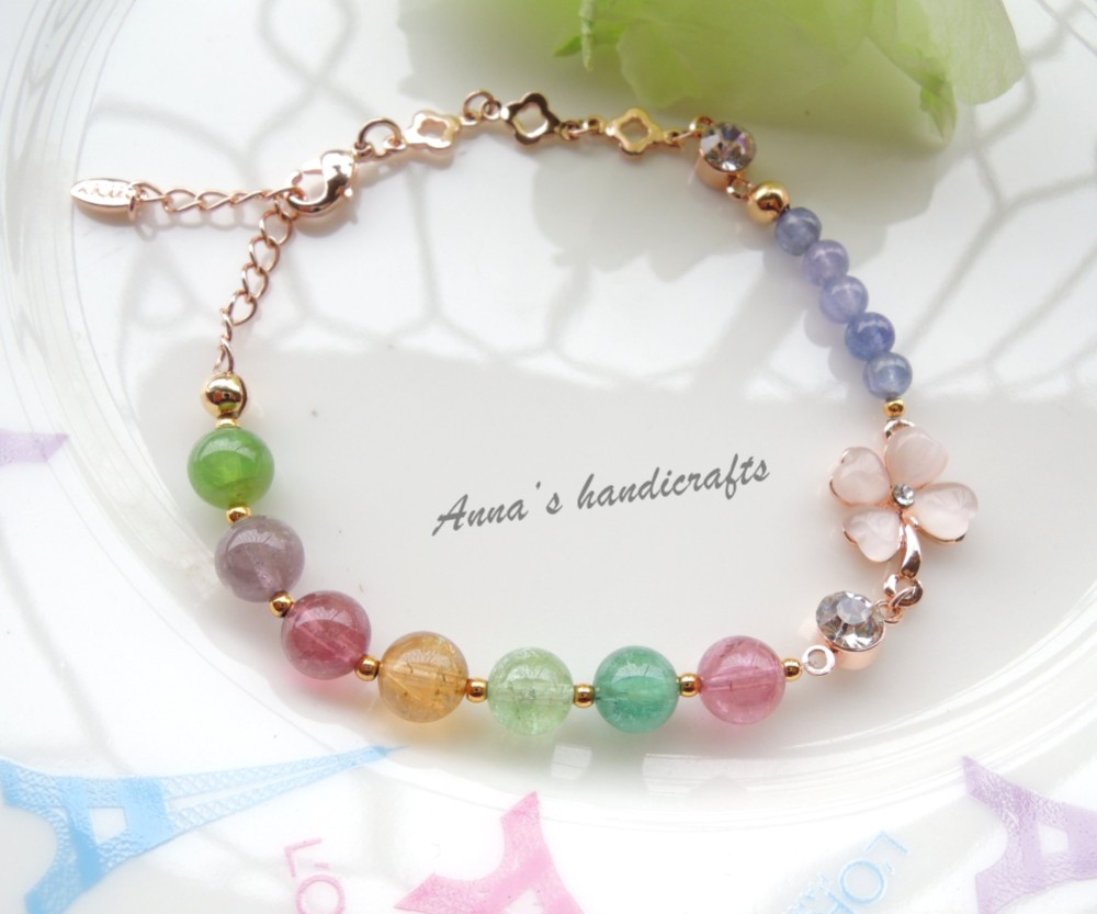 [アンナ]手作りショップは慎重に選択された天然のガラス質アフガニスタンエレガントなキャンディーカラートルマリンタンザナイト＆銅K 4,131円