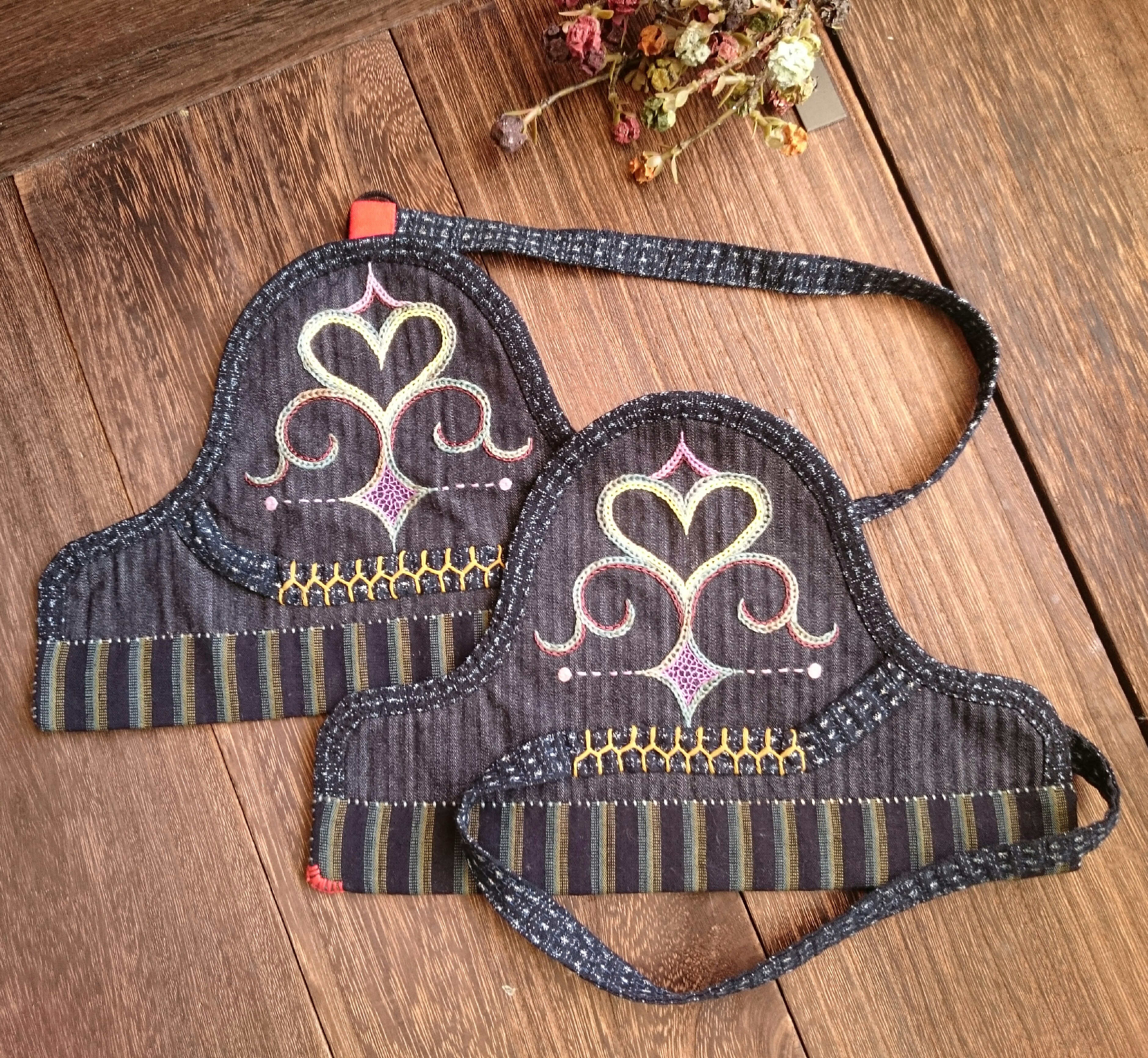 アイヌ羽織、チカルカルペ、アイヌ衣装、テクンペ、ホシ、マタンプシン アイヌ刺繍 アイヌ民族衣装 チカルカルペ 樺太文様 木綿衣 半纏 着物