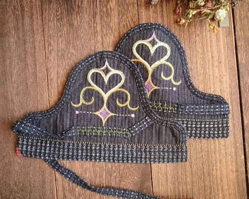【サイズ交換ＯＫ】 アイヌ刺繍のテクンペ（緑） 通販 moshiri pirika 手袋・ミトン 置物