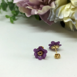 紙の小さな花（青紫+オールドローズ） 2枚目の画像