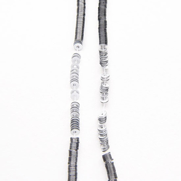 マットメタリック　シルバー　　1本（約1000枚）・平丸・3mm・フランス製糸通しスパンコール 2枚目の画像