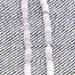 オパック　マットホワイト　　1本（約1000枚）・平丸・3mm・フランス製糸通しスパンコール 1枚目の画像