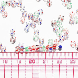 クリアｘストライプ　おはじき　　15ｇ・6/0（特大サイズ）・チェコ製 2枚目の画像