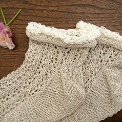 ベルギーリネンの手編み靴下＊kururin/BE＊ 2枚目の画像
