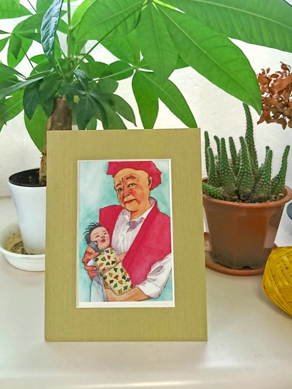 マコ王子と還暦のじいじ【ポストカード】インクジェット印刷 1枚目の画像