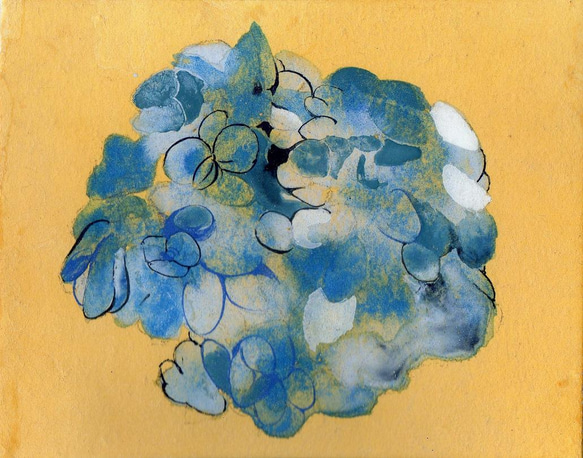 アジサイの絵画（日本画）