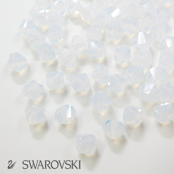 スワロフスキー】ソロバンビーズ ホワイトオパール 4mm 20粒入 