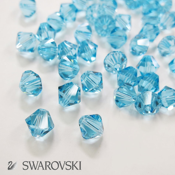 スワロフスキー】ソロバンビーズ アクアマリン 4mm 20粒入 ビジュー