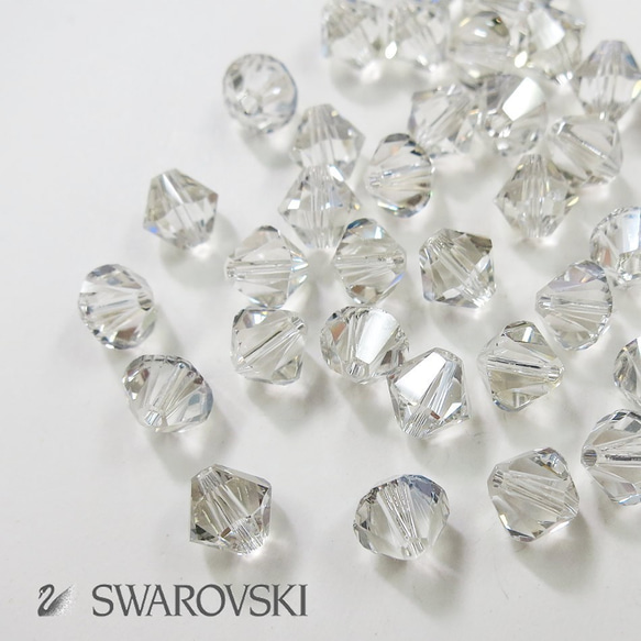 スワロフスキー】ソロバンビーズ クリスタルシルバーシェイド 4mm 20粒