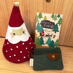 layoo 來喲│聖誕禮物 耶誕老人防水提袋+[口袋包]三用 卡夾 零錢包 鑰匙圈-圓點綠 第1張的照片
