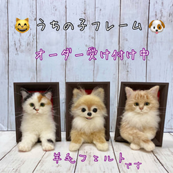 羊毛フェルト　羊毛フェルトオーダー　うちの子フレーム　　羊毛フェルト犬　羊毛フェルト猫