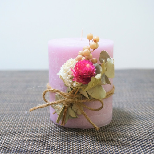 再々販【キャンドル】ドライフラワー付き キャンドル