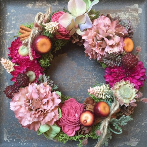 ラズベリーカラーminiリース リース torico 通販｜Creema(クリーマ  