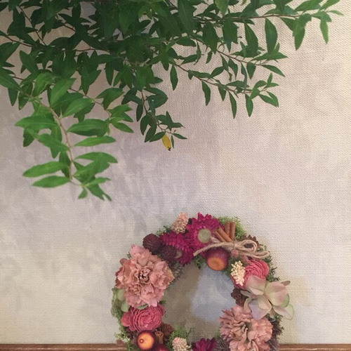 ラズベリーカラーminiリース リース torico 通販｜Creema(クリーマ  