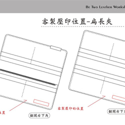 Be Two 手工皮件︱皮革長夾 扁長夾 真皮皮夾 牛皮錢包 卡片 拉鍊 藍色牛皮 第10張的照片