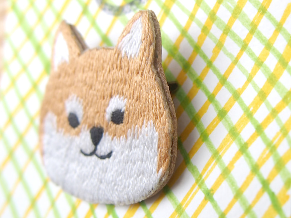 ◭小動物頭刺繡胸針◮ 柴犬 Shiba inu 第2張的照片