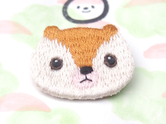 ◭小動物頭刺繡胸針◮ 鼯鼠 Flying squirrel 第1張的照片