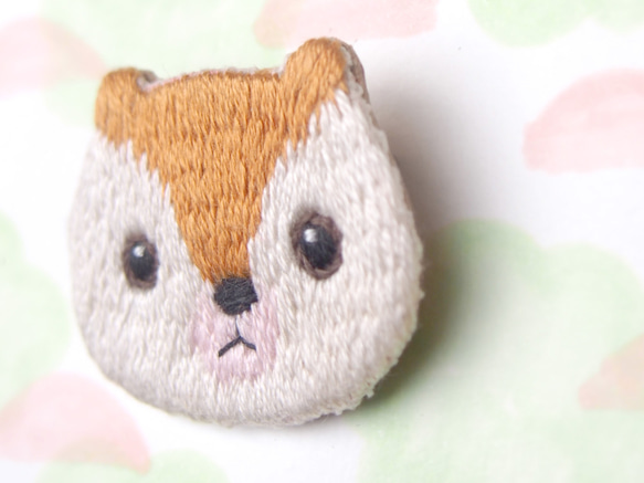 ◭小動物頭刺繡胸針◮ 鼯鼠 Flying squirrel 第2張的照片