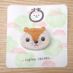 ◭小動物頭刺繡胸針◮ 鼯鼠 Flying squirrel 第3張的照片