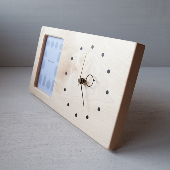 木の時計&フォトフレーム No3 | メープル 2枚目の画像