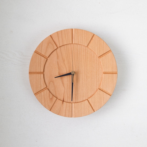 木の時計01(Φ240) No6 | チェリー【針、選択可】 1枚目の画像
