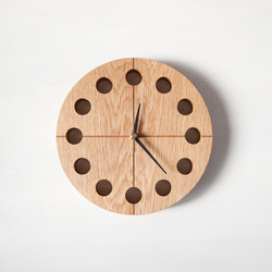木の時計マル(Φ240) No1 | ナラ【針、選択可】 1枚目の画像