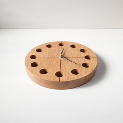 木の時計マル(Φ240) No1 | ナラ【針、選択可】 2枚目の画像